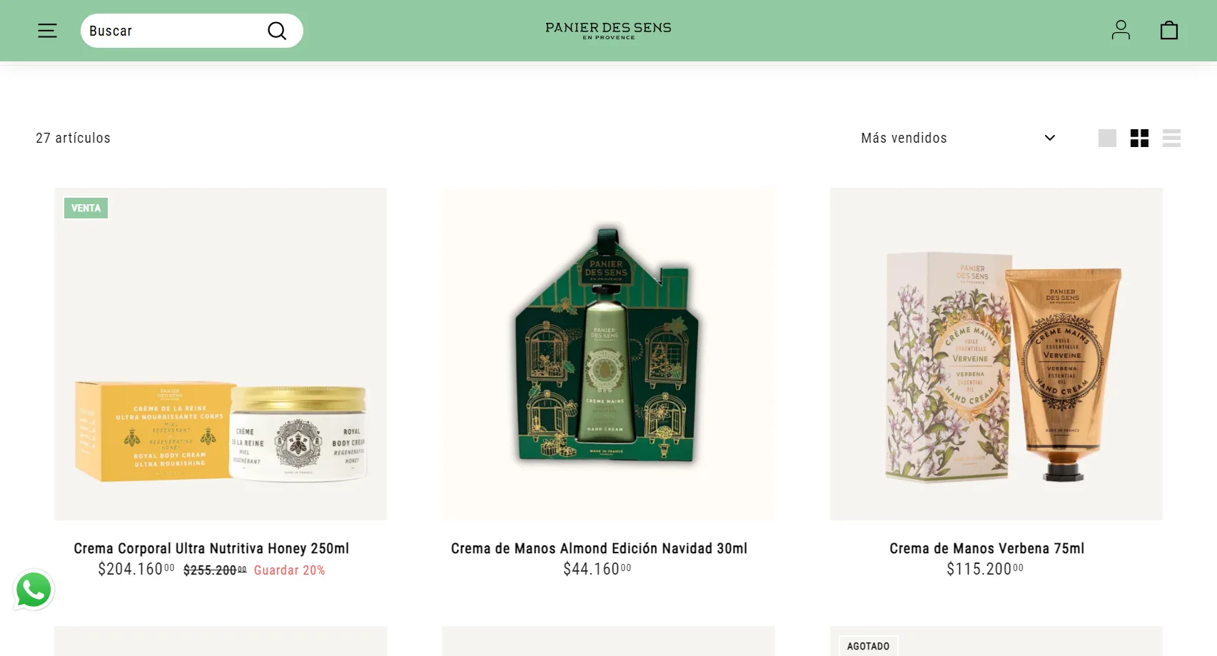 Tienda Online Shopify Panier des Sens