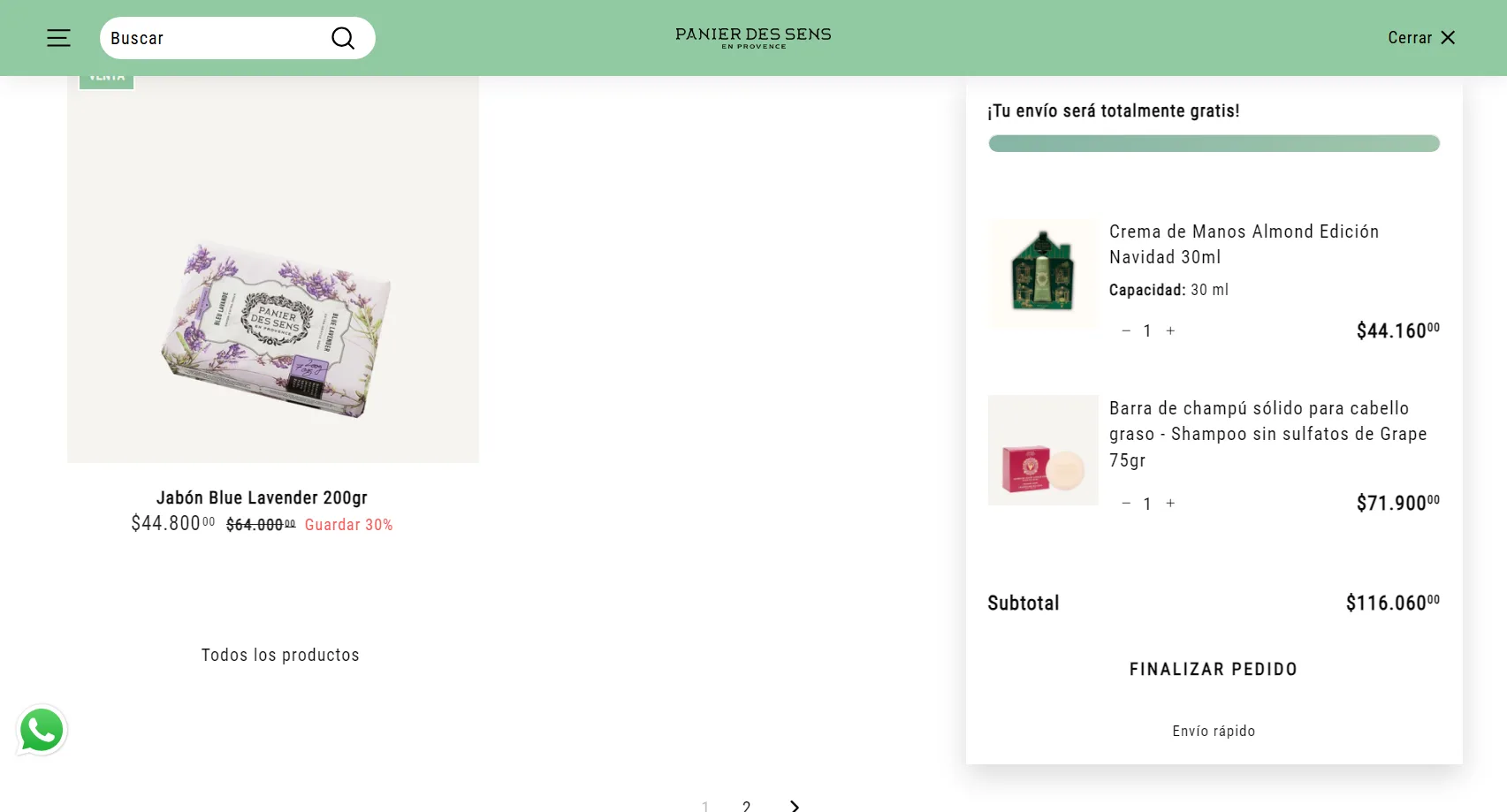 Tienda Online Shopify Panier des Sens